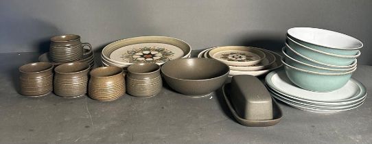 A selection of Derby stoneware Langley Mill ceramics to include Sterwood pattern