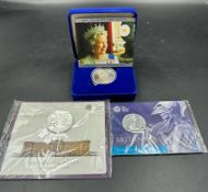 A Royal Mint 2015 £50 Britannia silver coin, 2015 Buckingham Palace £100 silver coin, A silver