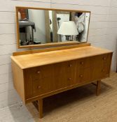 A two over two Mid Century dressing table with mirrors over (H72cm W137cm D47cm)