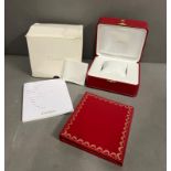 A Cartier watch box with booklet, cd and outer box