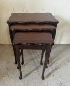 A nest of three mahogany side tables (H56cm W48cm D38cm)