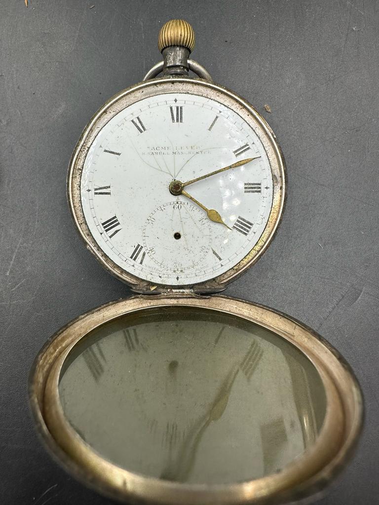 A silver pocket watch and a silver wrist watch both marked 925. Both AF - Image 3 of 9