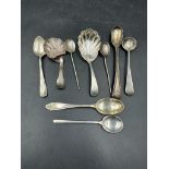 A selection of silver hallmarked spoons some AF total weight 87g