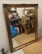 A wooden gold painted hall mirror 110x140