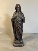 A cast statue of "The Sacred Heart of Jesus" (H42cm)