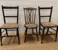 Three Victorian mahogany bedroom chairs