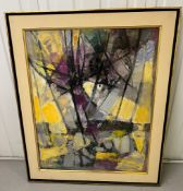 MAURICE ELIE SARTHOU (FRANCE 1911-1999) abstract oil on canvas signed lower left.