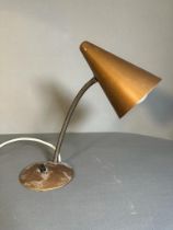 A Mid Century Atomic goose neck desk lamp