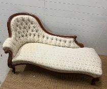 A Victorian mahogany bed or chaise lounge (H87cm W170cm D63cm)