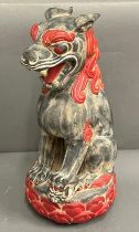 A clay guardian Foo Dog lion (H46cm)
