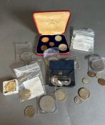 A small selection of various Great British coins, various denominations, conditions and years.