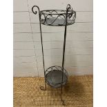 Two tier metal plant stand (H118cm Dia39cm)