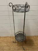 Two tier metal plant stand (H118cm Dia39cm)
