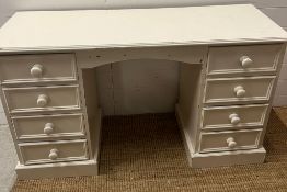 A pine dressing table/desk painted white (H76cm W130cm D46cm)