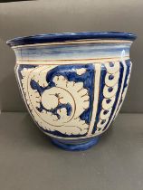 A blue and white planter holder (H28cm Dia30cm)