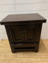 A hardwood side cabinet (H68cm W57cm D42cm)