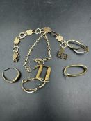 A selection of 9ct gold items (Approximate Total Weight 15g)