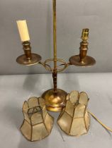 A twin arm electric light and a wall light