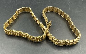 Two 9ct gold bracelets, on AF (Approximate Total Weight 43.5g)