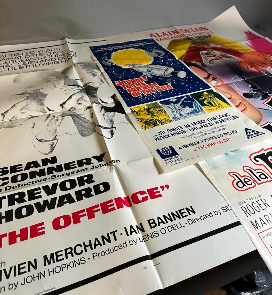 A selection of three vintage film posters "The Offence" with Sean Connery "Girl on a motorcycle" and - Image 2 of 4