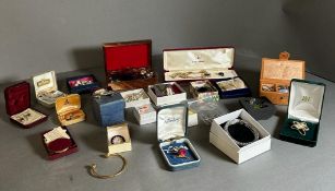 A large selection of boxed costume jewellery, various styles and makers.