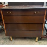A Mid Century chest of drawers (H86cm W85cm D46cm)