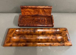 A burr walnut pen holder and case