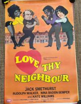 Studio canal Film posters undistributed "Love Thy Neighbour" one sheet poster