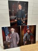 A set of three American Civil War portrais by William Meijer to include: Lames Ewell Brown 'Jeb'
