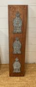 Three insurance fire plaques C1800 mounted on board