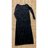 Harrods black long velvet dress