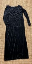 Harrods black long velvet dress