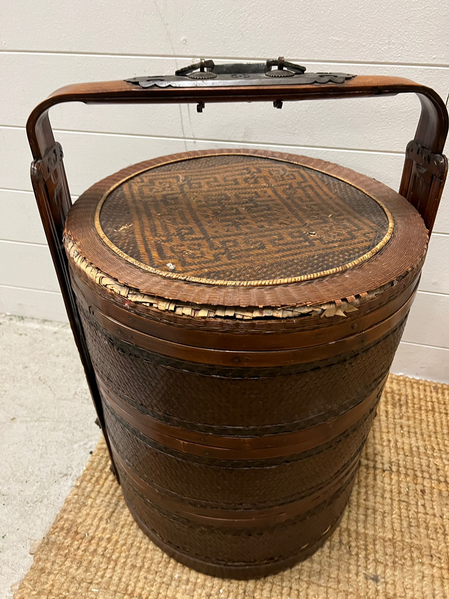 An Asian wedding basket (H64cm Dia42cm)