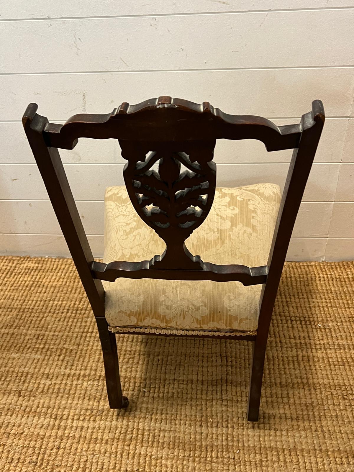 A Victorian trophy pierced back nursing chair (H77cm) - Image 3 of 3