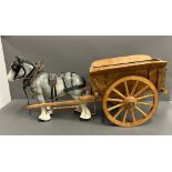 A Melba ware horse and cart