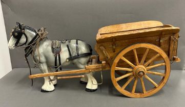 A Melba ware horse and cart