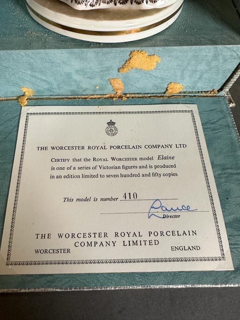 Royal Worcester 'Elaine' porcelain figurine boxed with certificate. - Image 2 of 4