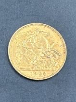 A 1908 Gold half sovereign