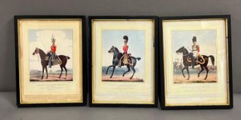 Three Military prints of British Army Officers 18cm x 13cm