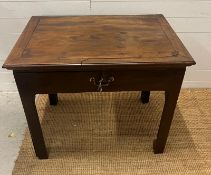 George III style architects desk, the hinged top opening to different angles, side pulls out for a