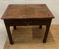George III style architects desk, the hinged top opening to different angles, side pulls out for a