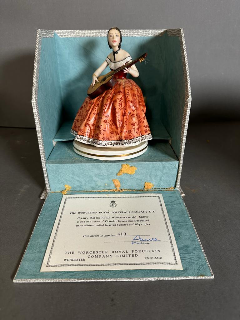 Royal Worcester 'Elaine' porcelain figurine boxed with certificate.