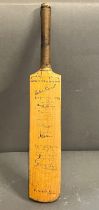 A signed miniature cricket bat, England V Pakistan 1934 (46cm)