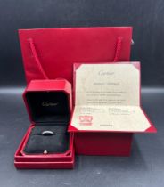 A Cartier wedding band with box and papers size K1/2