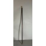 A silver topped ebonised walking cane retailed by Ben Cox of London, hallmarked for London 1924