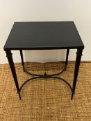 A metal frame and granite top side table (H55cm W49cm D39cm)