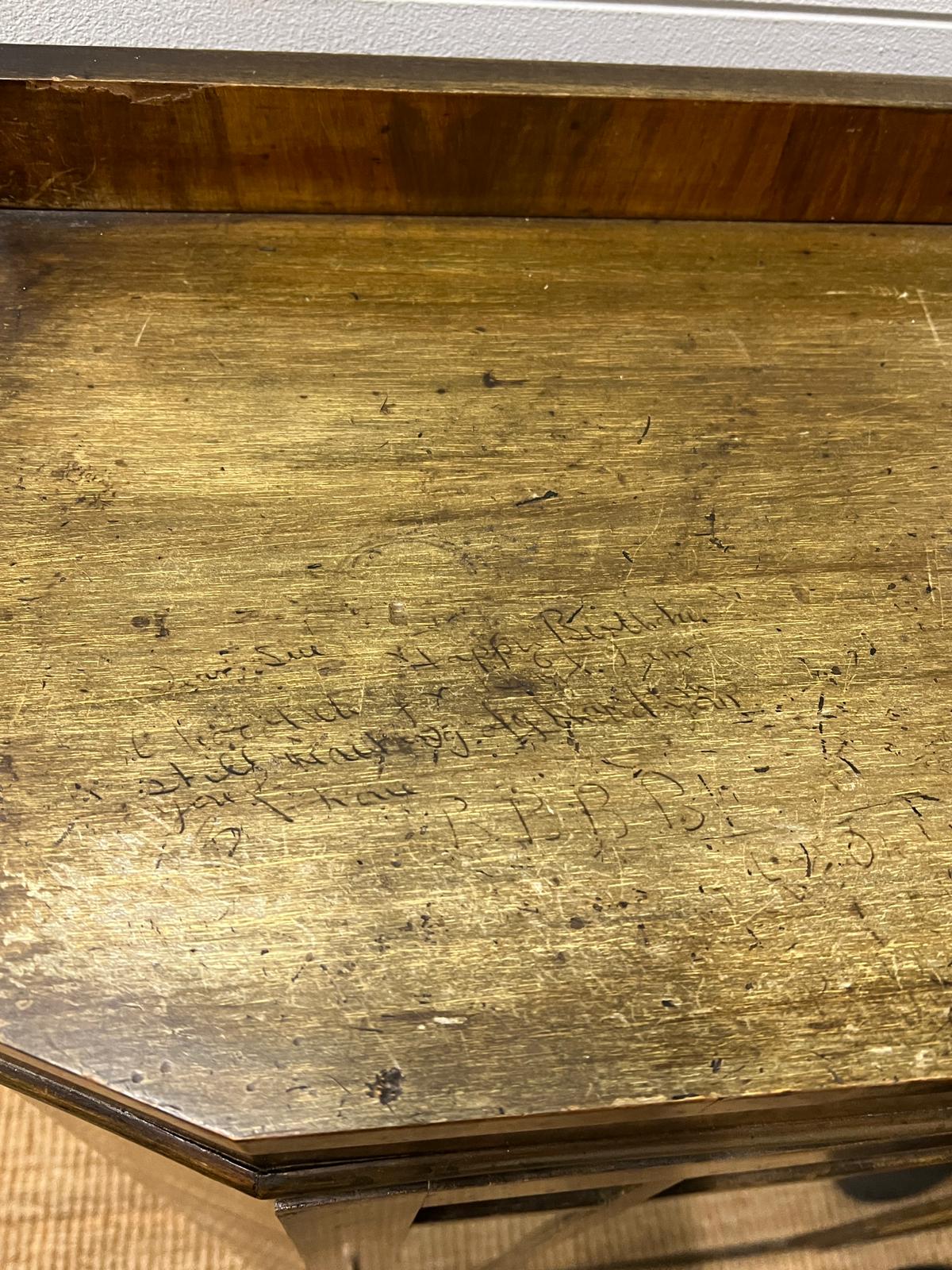 An Art Deco 1930'a cocktail cabinet still with the indent of a love letter written to a solider in - Image 2 of 9