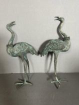 A pair of bronze cranes AF