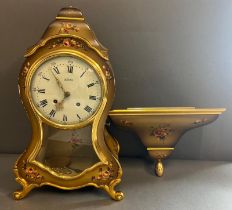 Le Castel mantel clock decorated with flowers AF