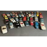 A selection of play worn Diecast toy cars to include Matchbox and Dinky etc